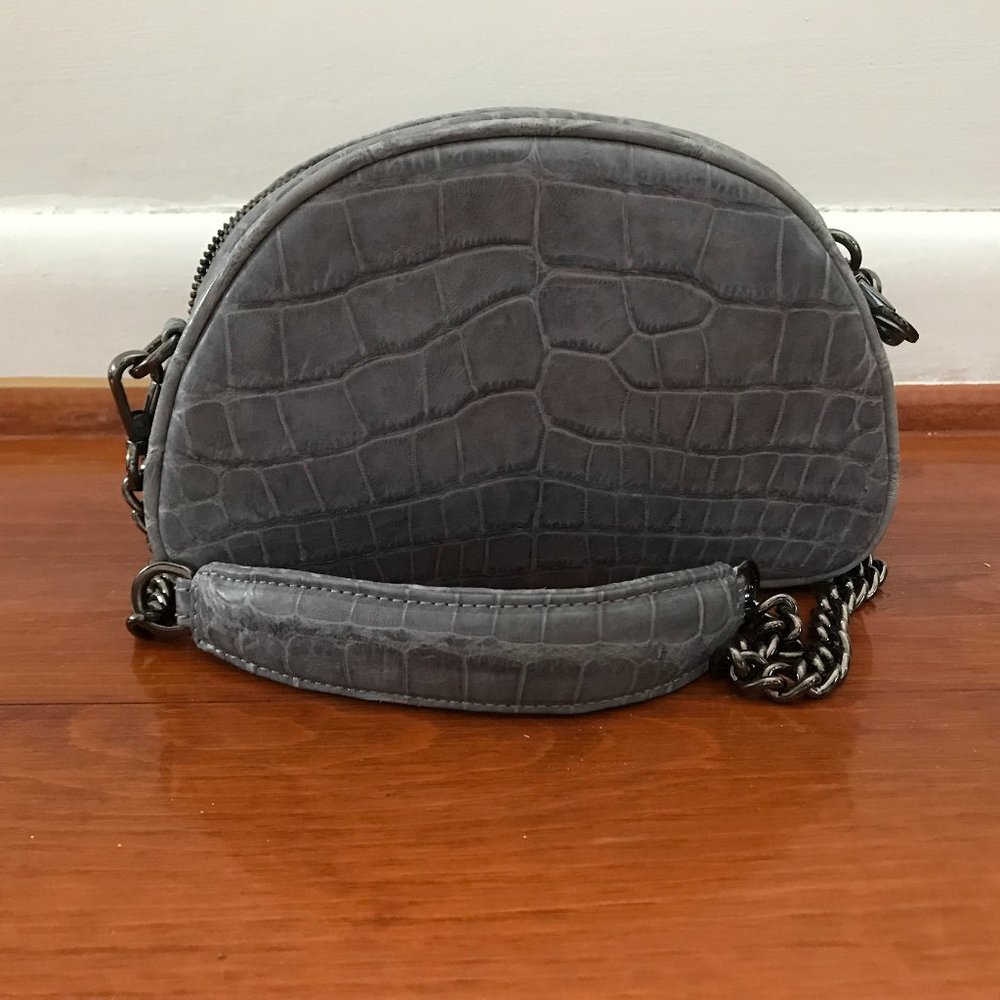 Platinum Gray Genuine Alligator Crossbody Purse